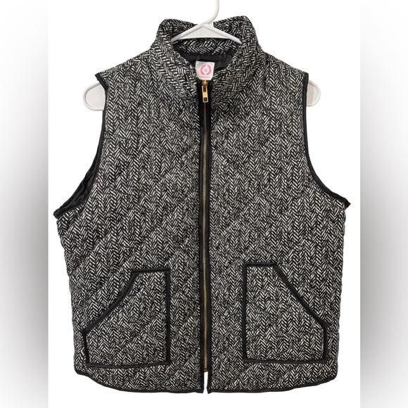 Wanna B Jackets & Blazers - Wanna B Black and White Herringbone Vest